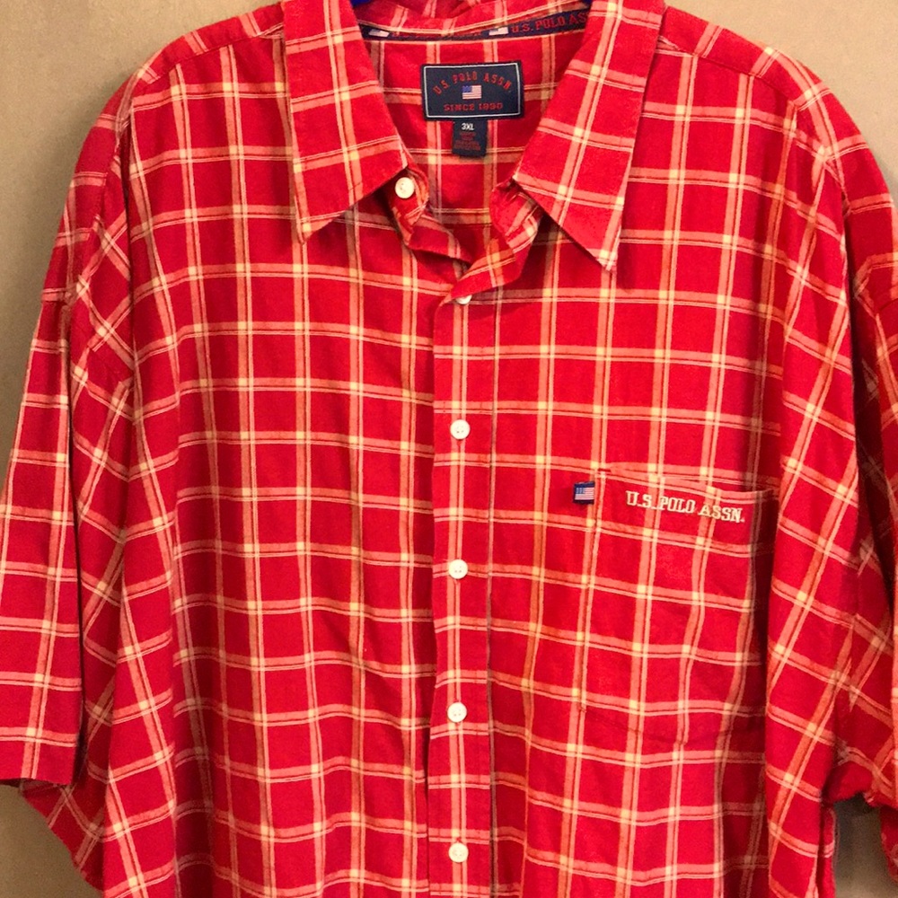 US Polo Assn 3XL Button Down Plaid Shirt